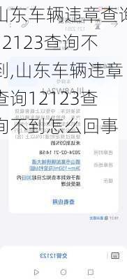 山东车辆违章查询12123查询不到,山东车辆违章查询12123查询不到怎么回事