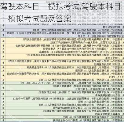 驾驶本科目一模拟考试,驾驶本科目一模拟考试题及答案