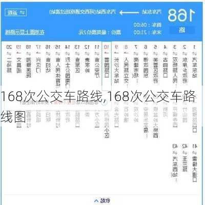 168次公交车路线,168次公交车路线图