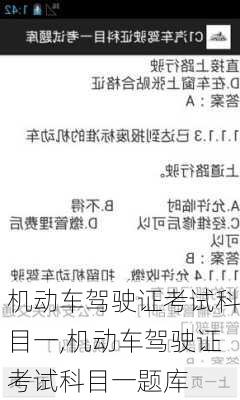 机动车驾驶证考试科目一,机动车驾驶证考试科目一题库