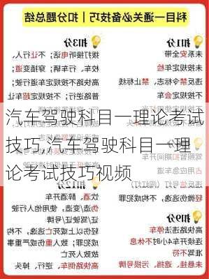 汽车驾驶科目一理论考试技巧,汽车驾驶科目一理论考试技巧视频