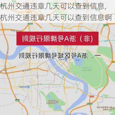 杭州交通违章几天可以查到信息,杭州交通违章几天可以查到信息啊