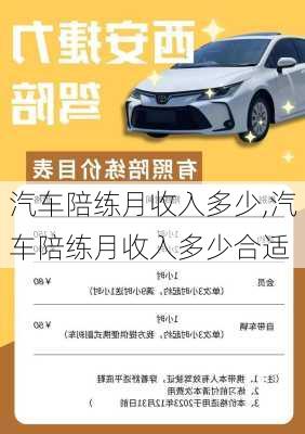 汽车陪练月收入多少,汽车陪练月收入多少合适