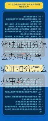 驾驶证扣分怎么办审验,驾驶证扣分怎么办审验不了