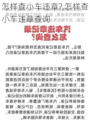 怎样查小车违章?,怎样查小车违章查询