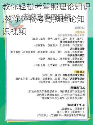 教你轻松考驾照理论知识,教你轻松考驾照理论知识视频