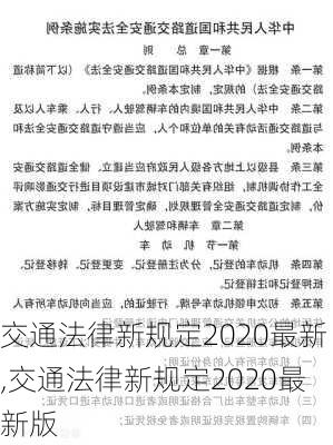 交通法律新规定2020最新,交通法律新规定2020最新版