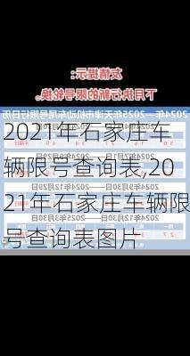 2021年石家庄车辆限号查询表,2021年石家庄车辆限号查询表图片