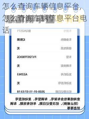 怎么查询车辆信息平台,怎么查询车辆信息平台电话