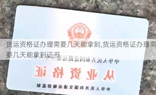货运资格证办理需要几天能拿到,货运资格证办理需要几天能拿到证书