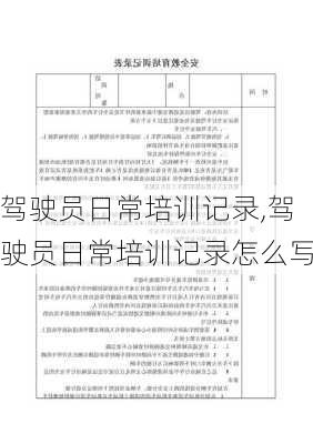 驾驶员日常培训记录,驾驶员日常培训记录怎么写