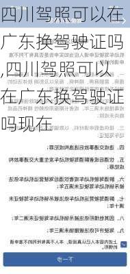 四川驾照可以在广东换驾驶证吗,四川驾照可以在广东换驾驶证吗现在