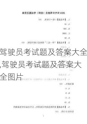 驾驶员考试题及答案大全,驾驶员考试题及答案大全图片