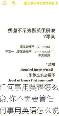 任何事用英语怎么说,你不需要管任何事用英语怎么说