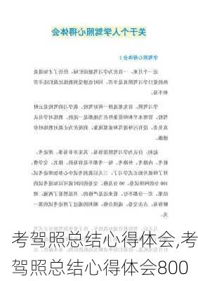 考驾照总结心得体会,考驾照总结心得体会800