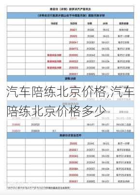 汽车陪练北京价格,汽车陪练北京价格多少