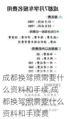 成都换驾照需要什么资料和手续,成都换驾照需要什么资料和手续费