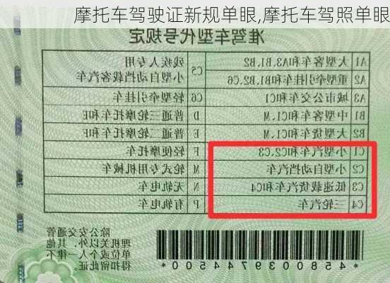 摩托车驾驶证新规单眼,摩托车驾照单眼