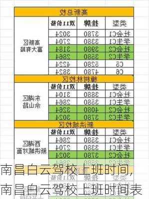 南昌白云驾校上班时间,南昌白云驾校上班时间表