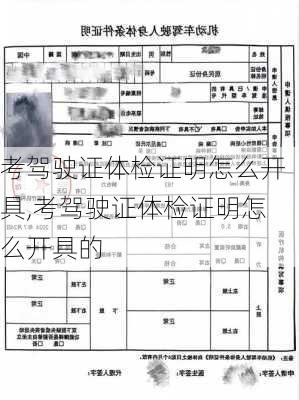 考驾驶证体检证明怎么开具,考驾驶证体检证明怎么开具的