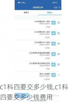 c1科四要交多少钱,c1科四要交多少钱费用