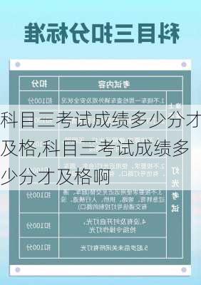 科目三考试成绩多少分才及格,科目三考试成绩多少分才及格啊