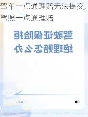 驾车一点通理赔无法提交,驾照一点通理赔