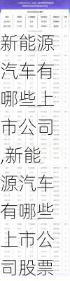 新能源汽车有哪些上市公司,新能源汽车有哪些上市公司股票