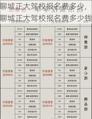 聊城正大驾校报名费多少,聊城正大驾校报名费多少钱