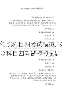驾照科目四考试模拟,驾照科目四考试模拟试题