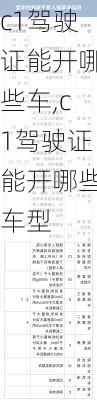 c1驾驶证能开哪些车,c1驾驶证能开哪些车型