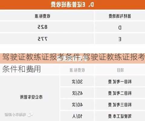 驾驶证教练证报考条件,驾驶证教练证报考条件和费用