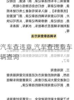 汽车查违章,汽车查违章车辆查询
