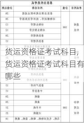货运资格证考试科目,货运资格证考试科目有哪些
