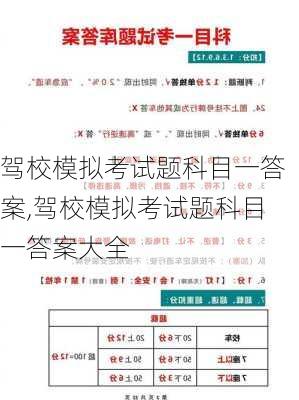 驾校模拟考试题科目一答案,驾校模拟考试题科目一答案大全