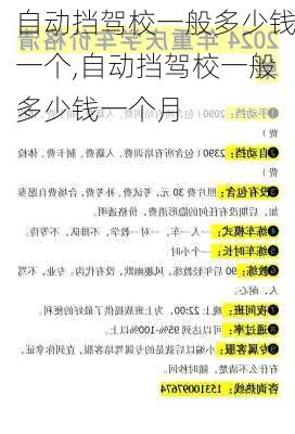 自动挡驾校一般多少钱一个,自动挡驾校一般多少钱一个月