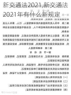 新交通法2021,新交通法2021年有什么新规定