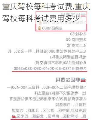 重庆驾校每科考试费,重庆驾校每科考试费用多少