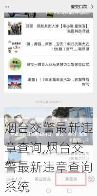 烟台交警最新违章查询,烟台交警最新违章查询系统